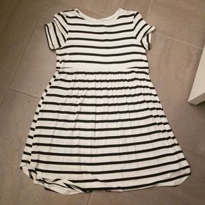 Dresses - Women's buttery soft white and black striped dress Dresses - Women's buttery soft white and black striped dress